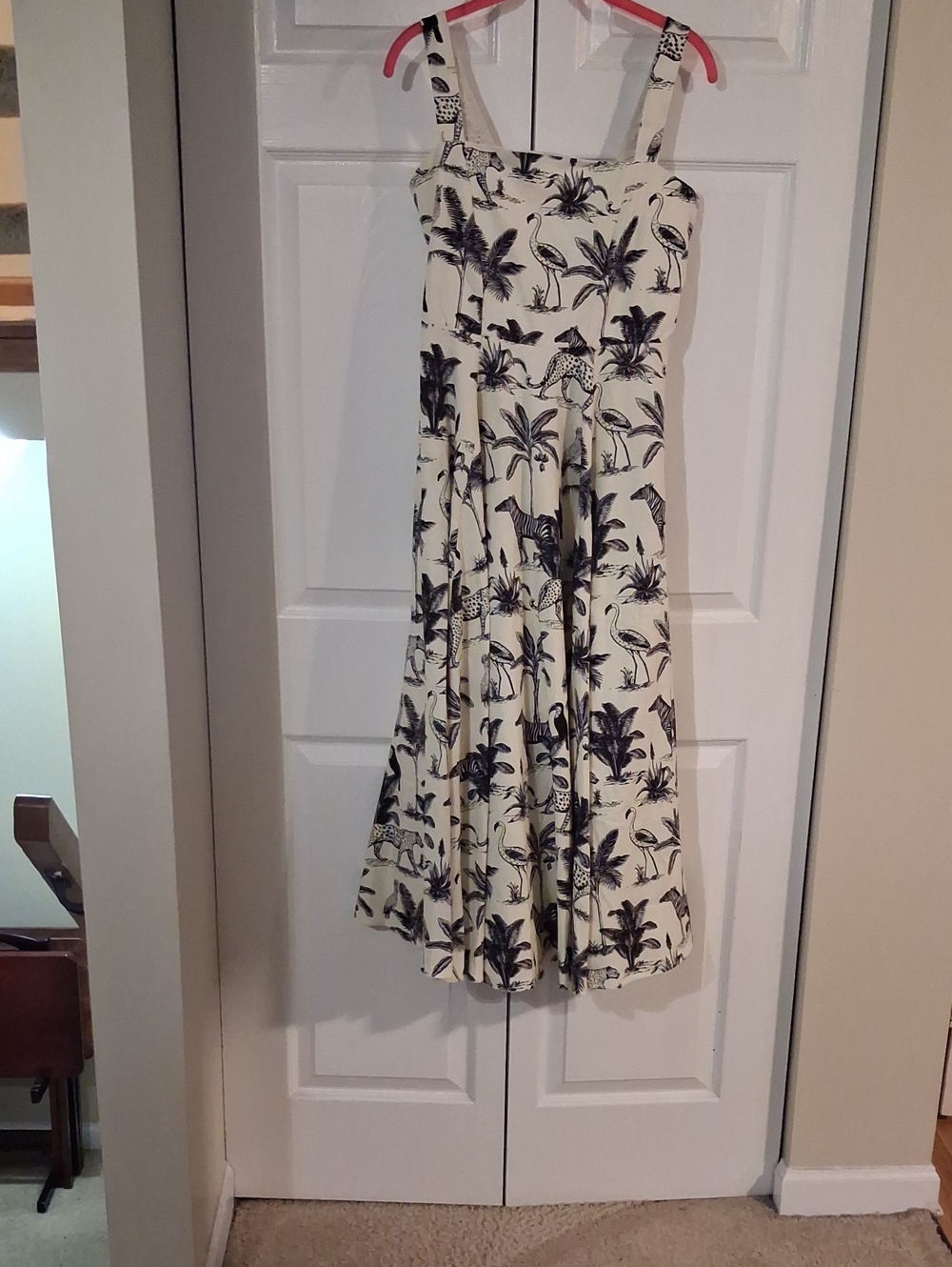 Ivory Tropical Print Sundress